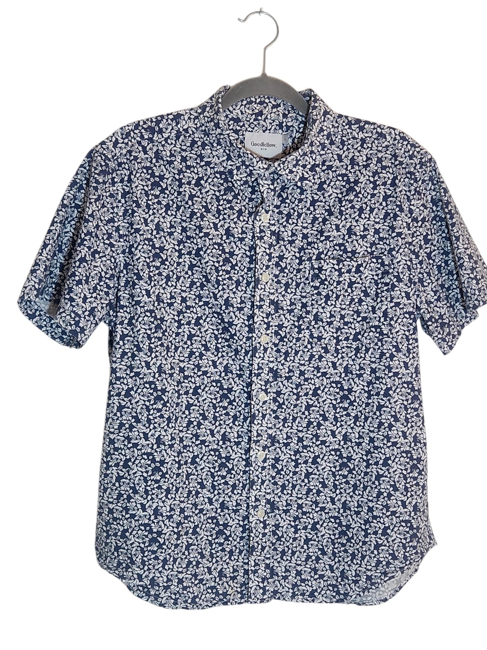 Goodfellow & Co Navy and White Floral Button Down Shirt Size Large